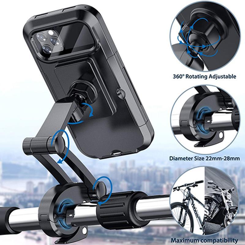 Support Téléphone Vélo Étanche avec Charge Sans Fil 15W et Batterie Intégrée