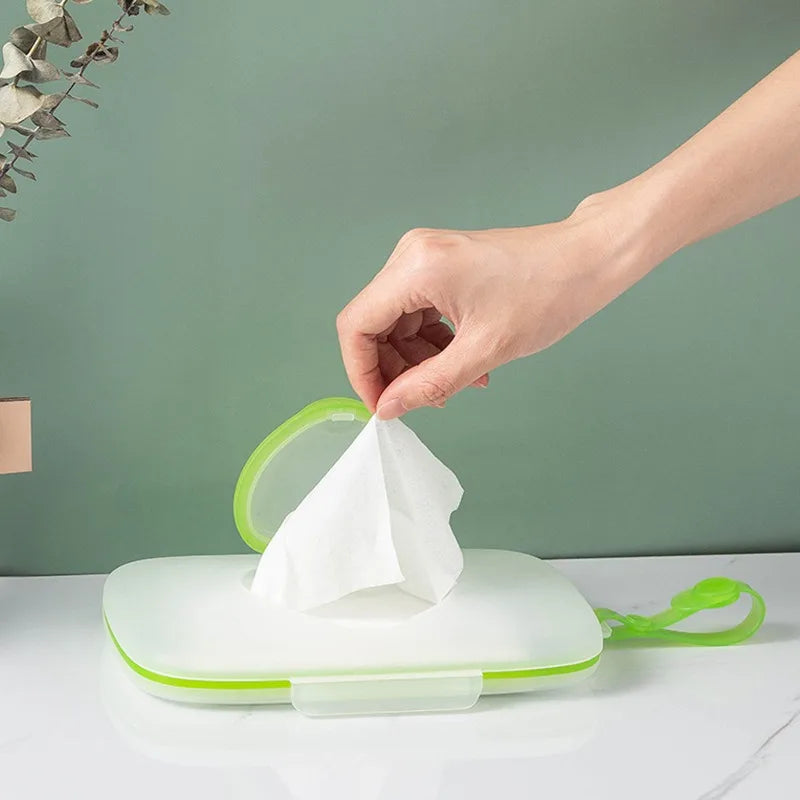 Distributeur de Lingettes Portable avec Couvercle Hermétique et Lanière