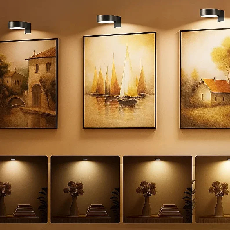 Lampe de tableau LED sans fil magnétique dimmable 3 températures de couleur RGB