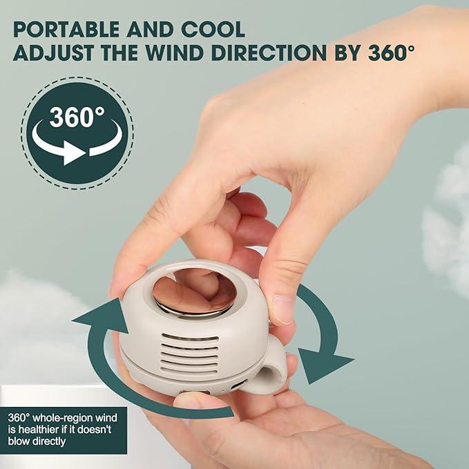 Mini Ventilateur Clip Sans Pales à Porter Sous les Vêtements – 23h d'Autonomie