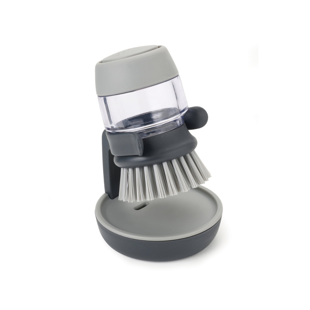 Brosse à vaisselle avec distributeur de savon intégré et support égouttoir