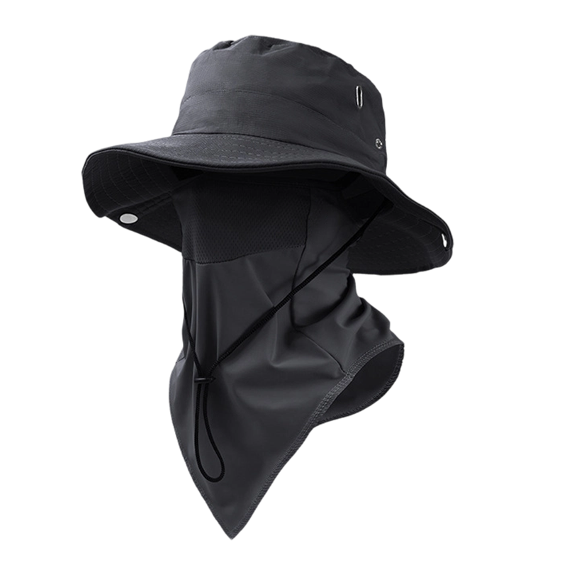 Chapeau de soleil respirant avec protection visage amovible