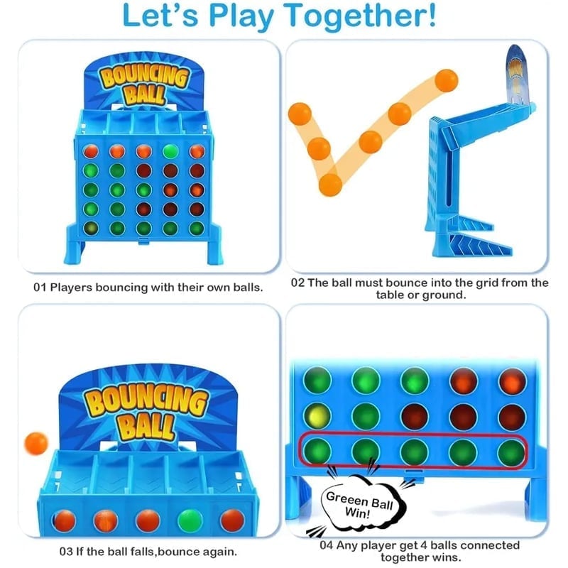 Jeu de Rebond Connect 4 – Réflexes et Concentration pour Toute la Famille