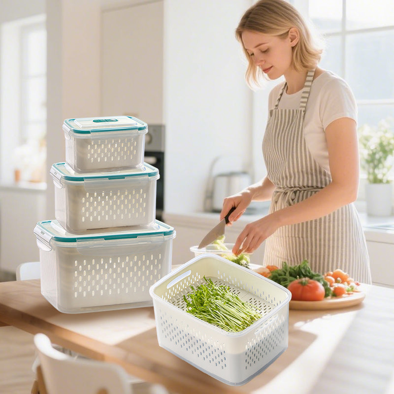 Boîtes Hermétiques Empilables avec Joint en Silicone pour Conserver les Aliments