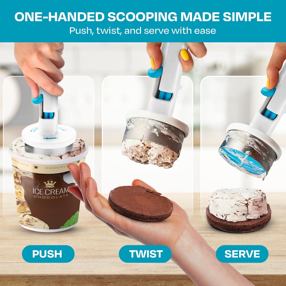 HappyScoop™ – Portionneur de sandwichs glacés – Idéal pour des desserts d'été créatifs [50 % de réduction]