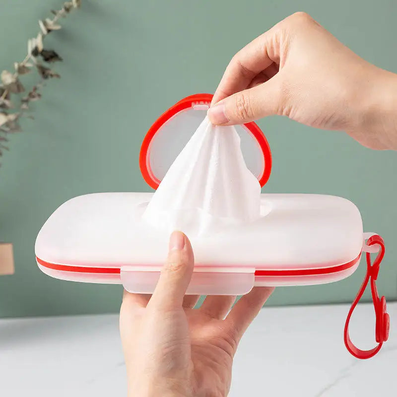 Distributeur de Lingettes Portable avec Couvercle Hermétique et Lanière