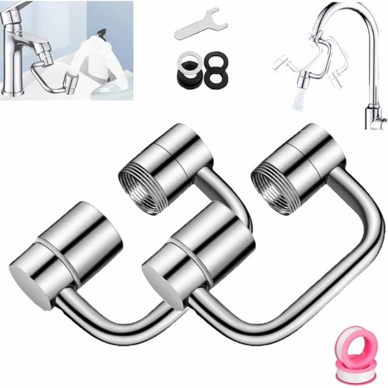 Aérateur de Robinet Rotatif 1440° avec Double Mode de Débit d'Eau