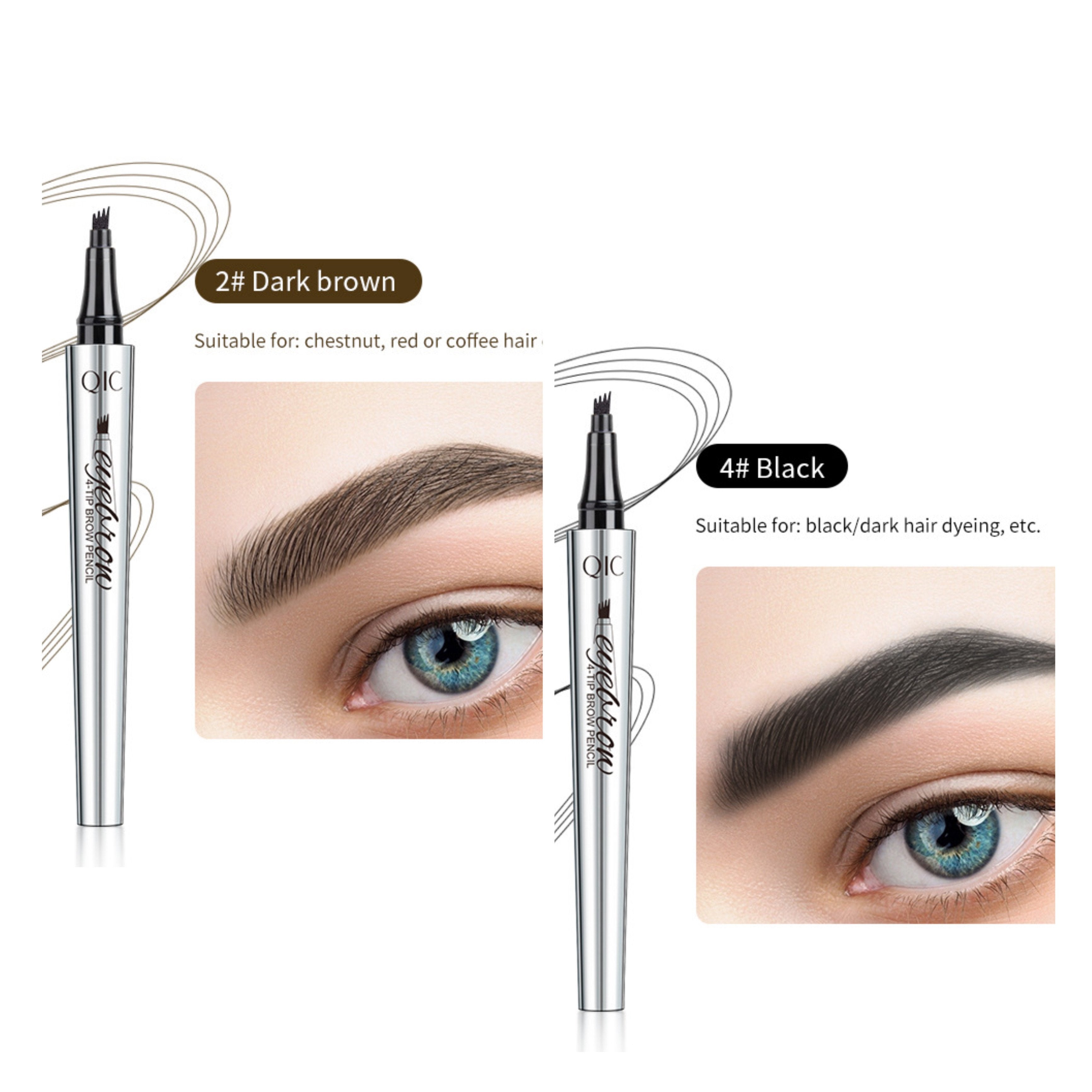 Crayon à sourcils waterproof effet microblading – Pointe fine longue tenue