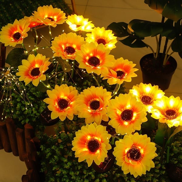 Lampes Solaires Tournesol pour Jardin – Lumière d'Ambiance Extérieure