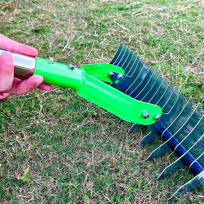 Scarificateur Manuel avec Manche Télescopique Réglable pour Pelouse