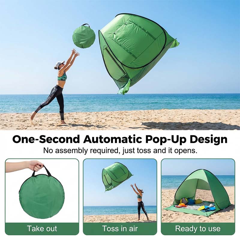 Tente de plage pop-up anti-UV avec ventilation mesh pour famille