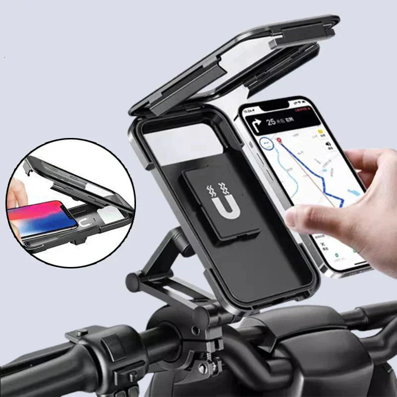 Support Téléphone Vélo Étanche avec Charge Sans Fil 15W et Batterie Intégrée
