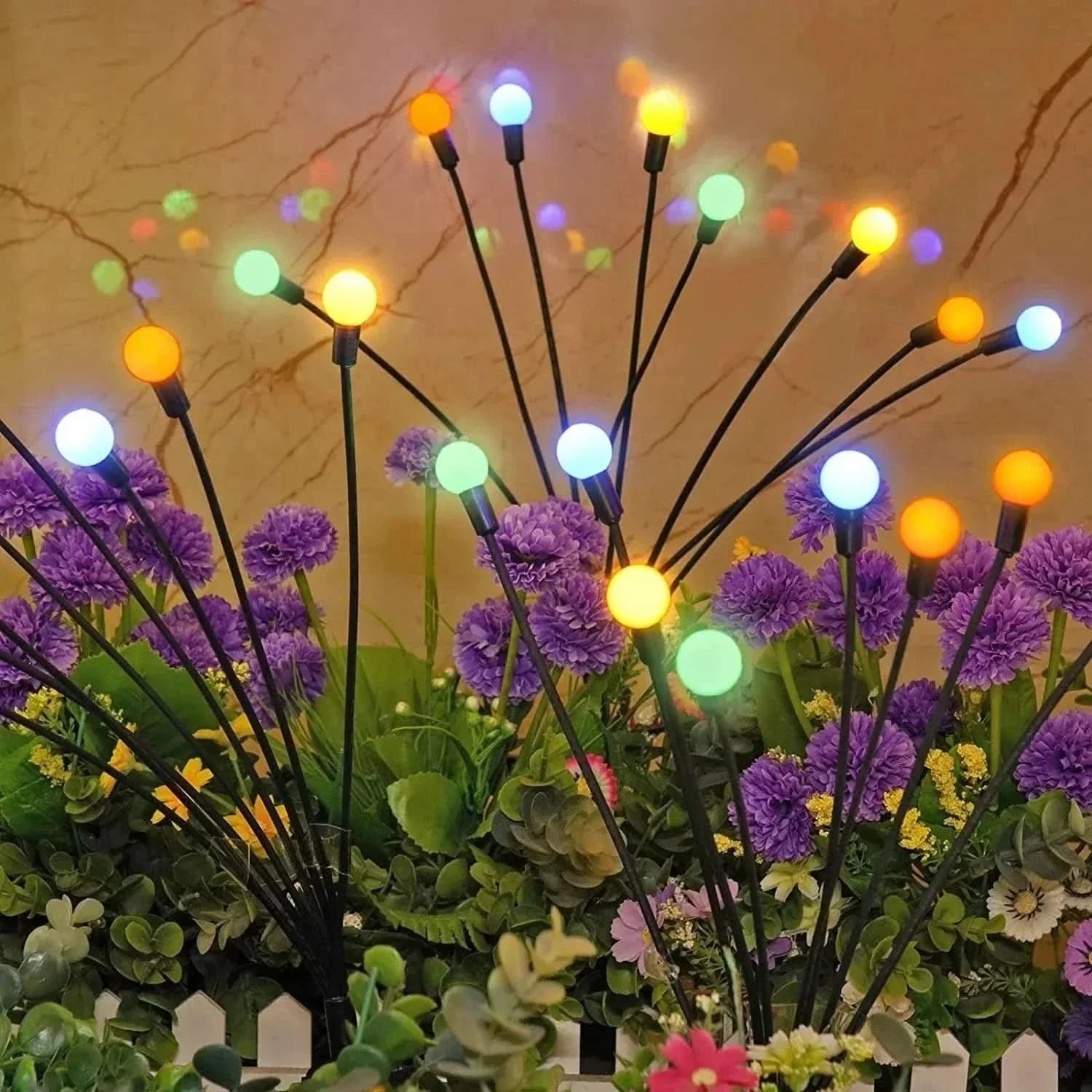 Lampe Solaire Jardin LED Effet Lucioles – Éclairage Extérieur Automatique