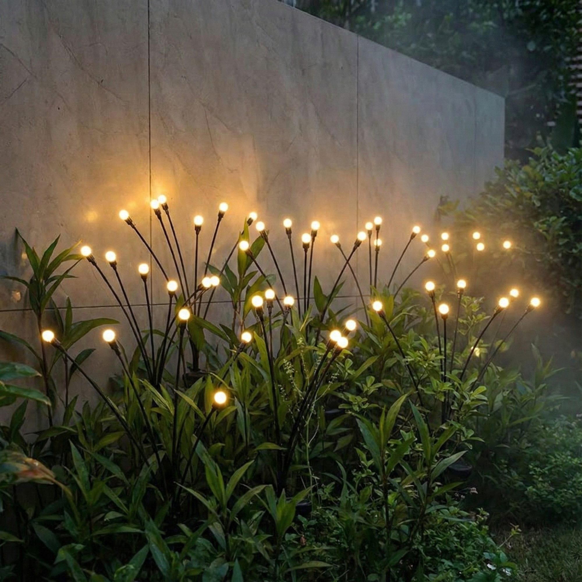 Lampe Solaire de Jardin LED à Effet Lucioles pour Terrasse et Allées