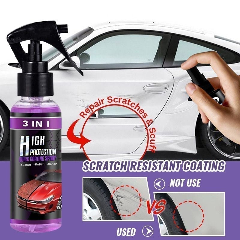 Spray de Polissage et Protection Voiture 3-en-1 à Nanotechnologie