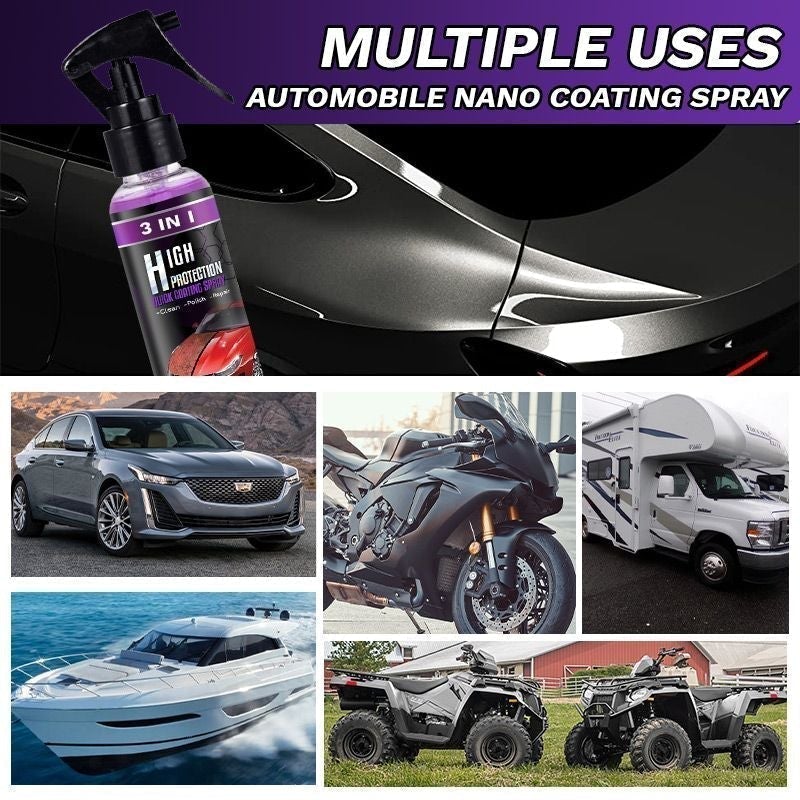 Spray de Polissage et Protection Voiture 3-en-1 à Nanotechnologie