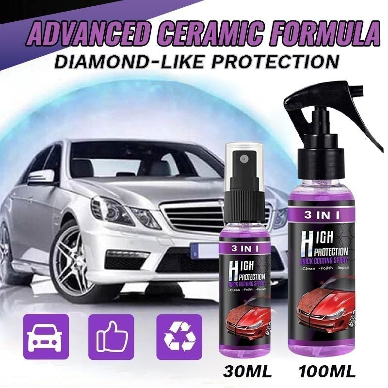 Spray de Polissage et Protection Voiture 3-en-1 à Nanotechnologie