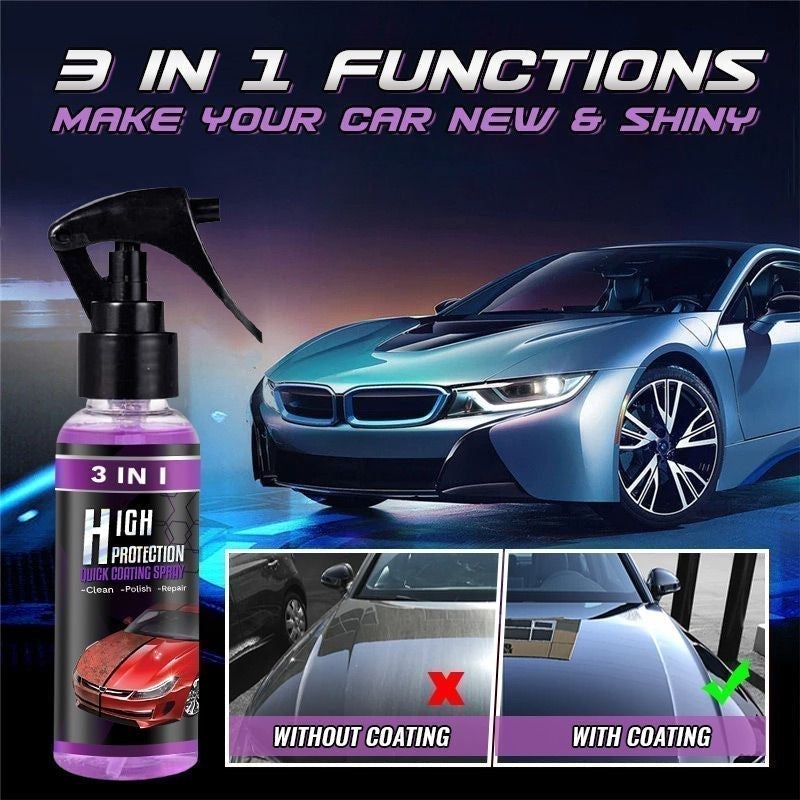 Spray de Polissage et Protection Voiture 3-en-1 à Nanotechnologie