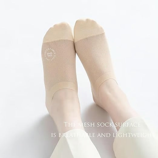 Chaussettes Invisibles Respirantes Antidérapantes en Coton et Mesh