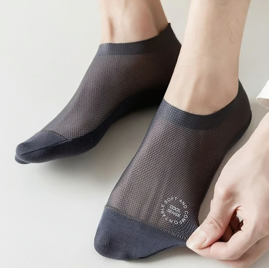 Chaussettes Invisibles Respirantes Antidérapantes en Coton et Mesh