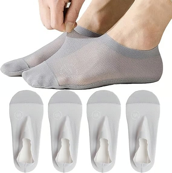 Chaussettes Invisibles Respirantes Antidérapantes en Coton et Mesh