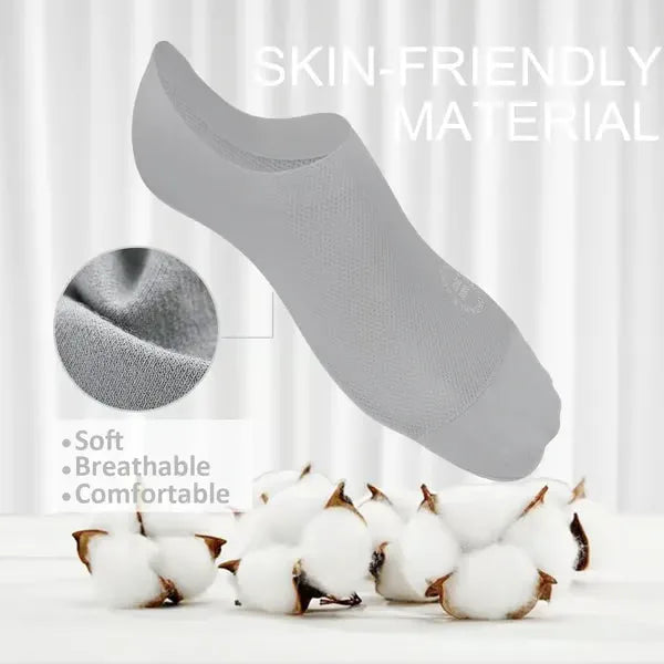 Chaussettes Invisibles Respirantes Antidérapantes en Coton et Mesh