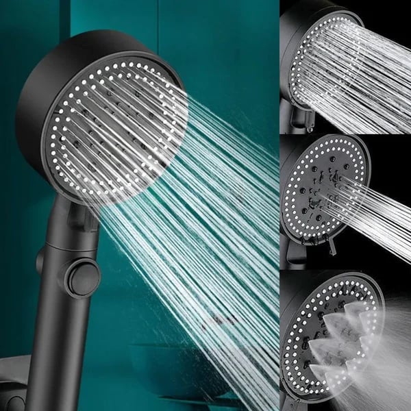 Pommeau de douche avec 5 modes de jet et buses autonettoyantes