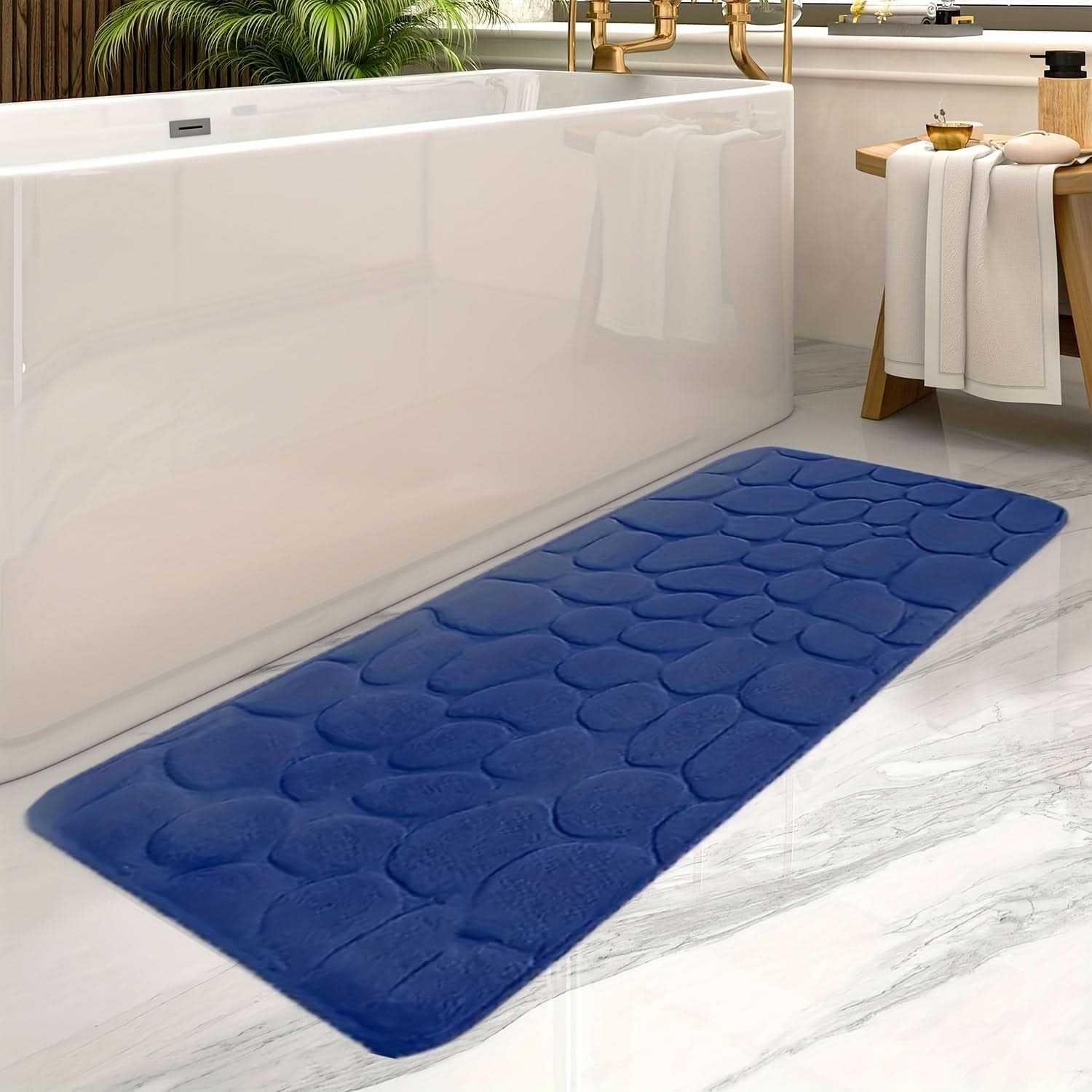 Grand tapis de bain lavable en machine – doux et antidérapant