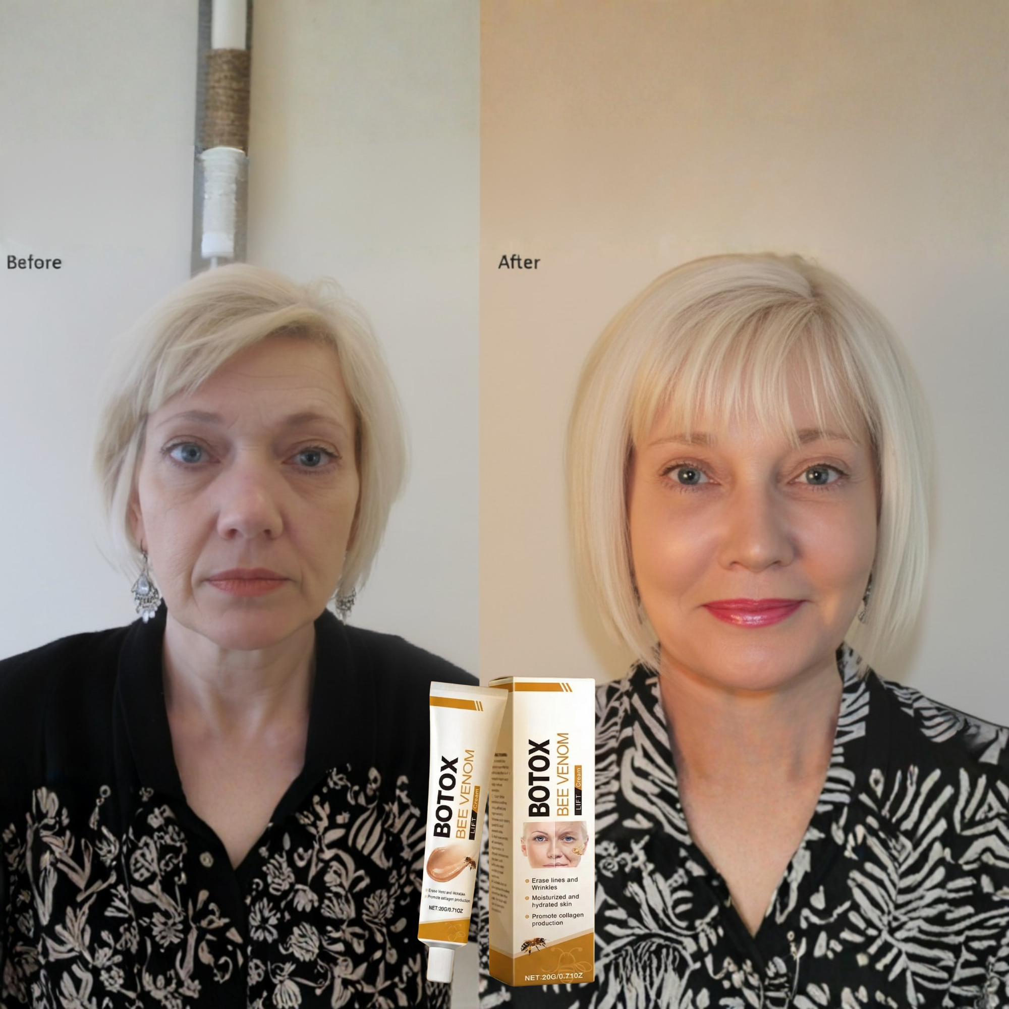 Crème anti-âge au venin d'abeille pour peau ferme et lisse