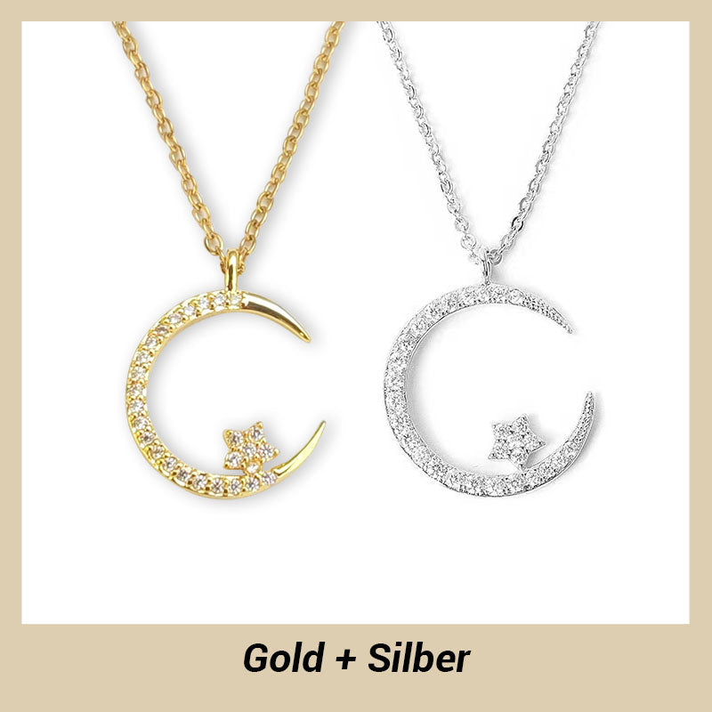 Bijou Scintillant Motif Lune et Étoiles – Accessoire Élégant