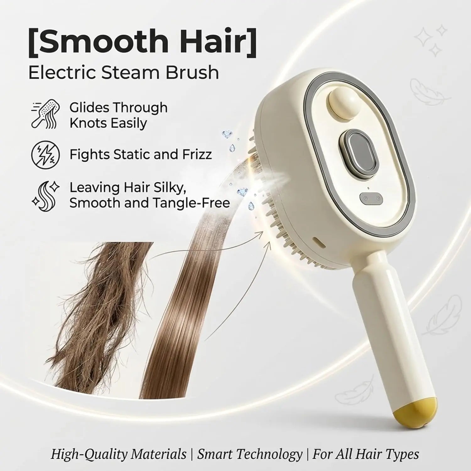 Brosse Démêlante Électrique avec Spray Intégré et Charge USB-C