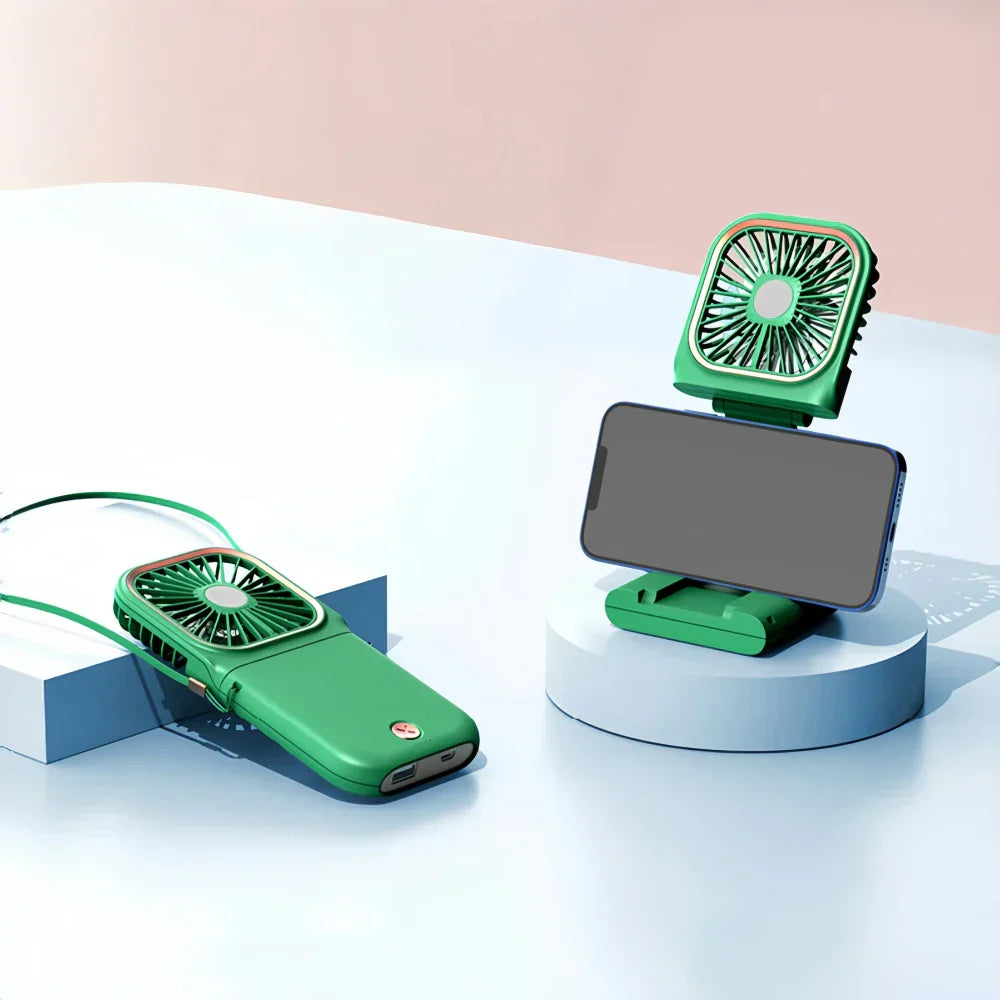 Ventilateur de Main Pliable Rechargeable USB – 3 Vitesses, 3000 mAh