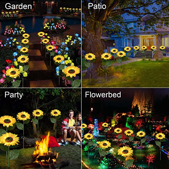 Lampes Solaires Tournesol pour Jardin – Lumière d'Ambiance Extérieure