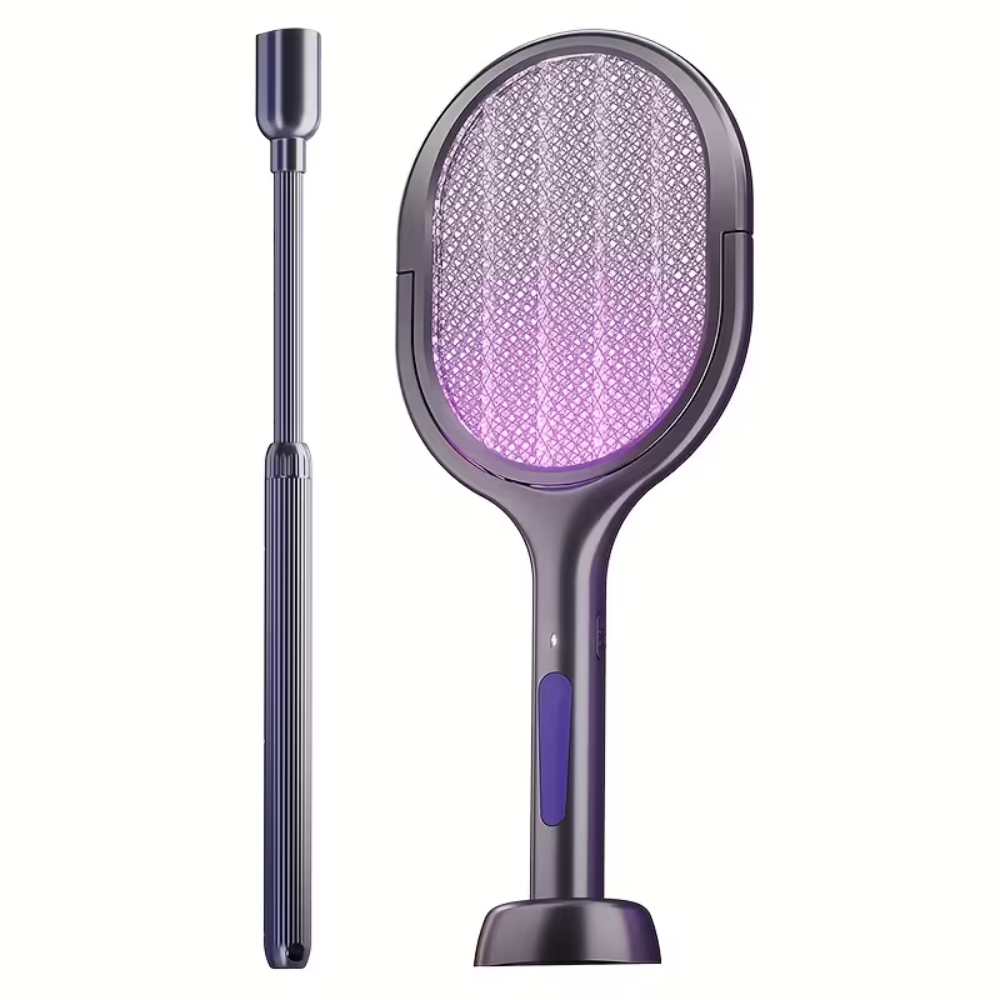 Raquette Anti-Moustiques Électrique Rechargeable avec Lumière UV