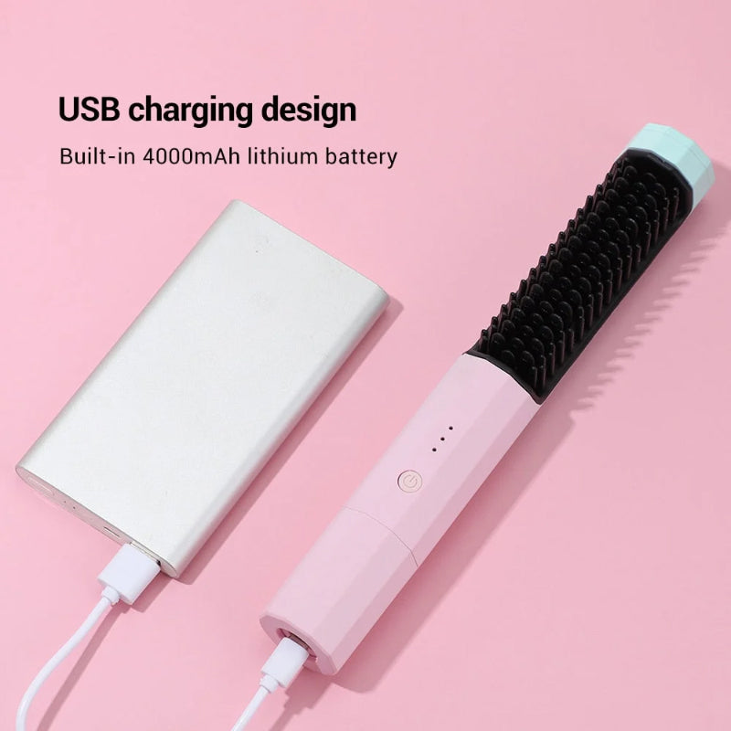 Fer à Lisser Sans Fil Rechargeable USB – Lissage Rapide Anti-Frisottis