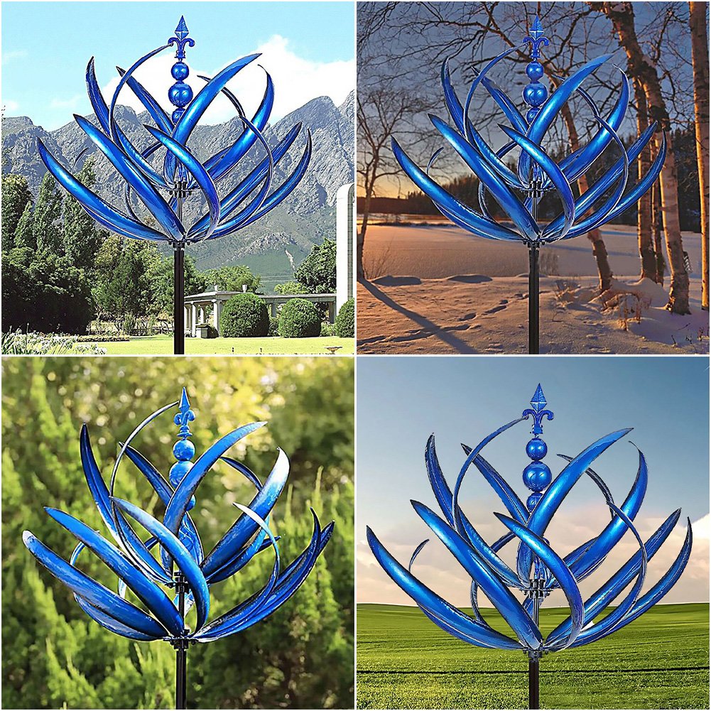 Girouette de Jardin Décorative en Métal Inoxydable – Design Lotus