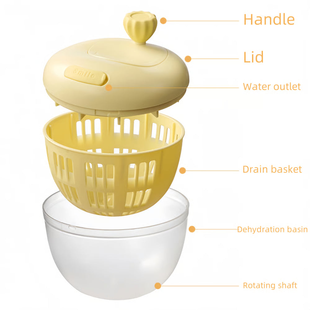 SpinFresh™ – Essoreuse manuelle pour fruits et légumes avec récipient amovible [50% de réduction]