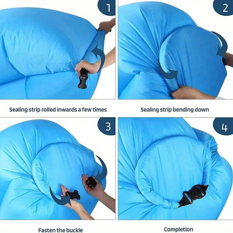 Canapé Gonflable Portable sans Pompe pour Camping et Plage