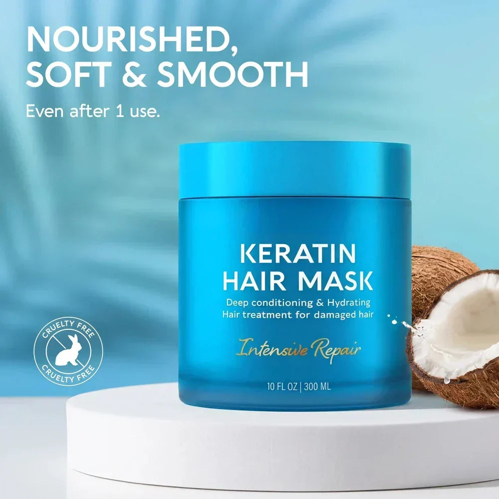 Masque Capillaire Intensif à la Biotine et Collagène – Soin Hydratant Cheveux