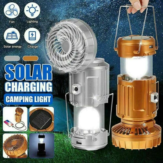 StormGlow™ – La lampe de camping 3-en-1 résistante aux intempéries avec fonction ventilateur et powerbank [50 % de réduction]