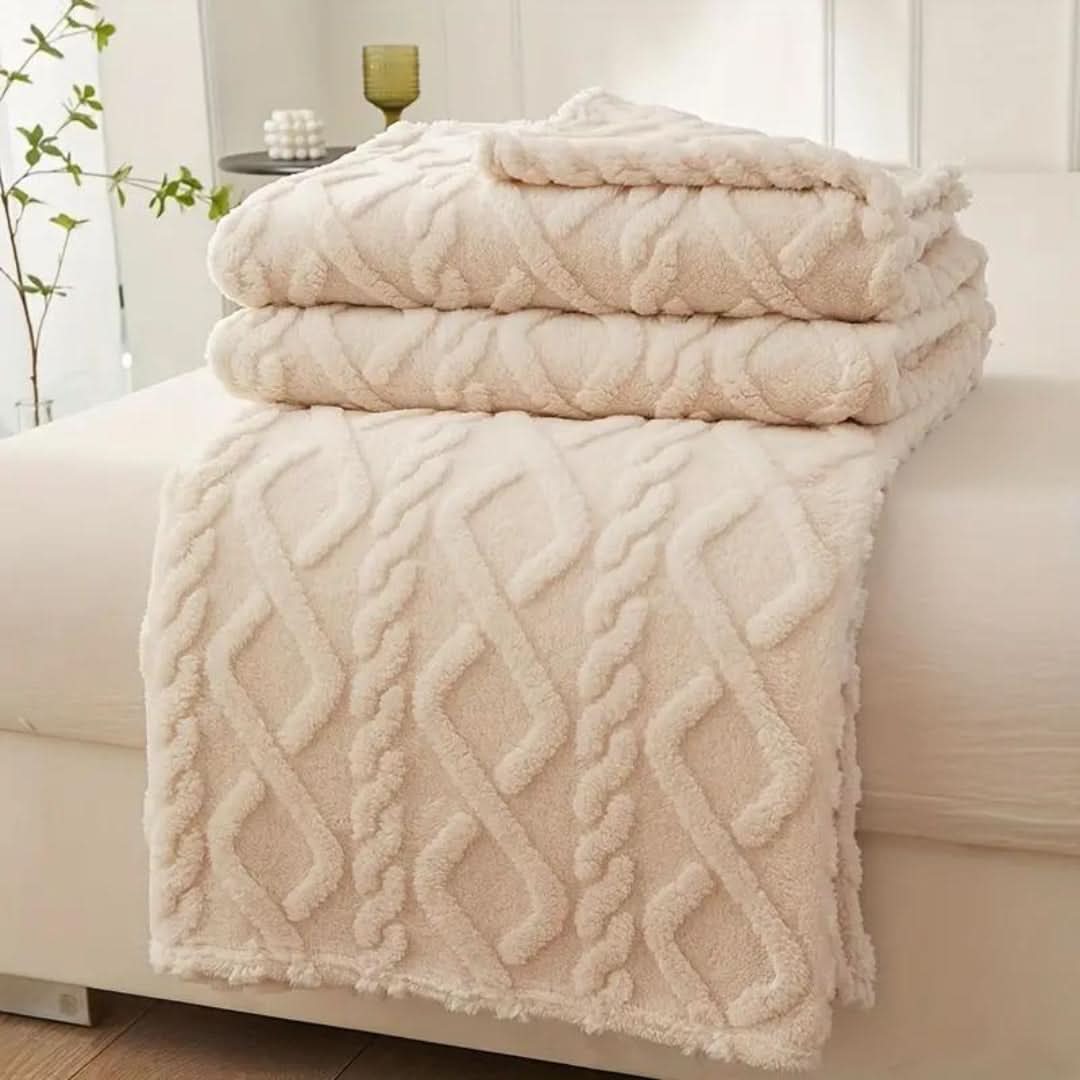 Couverture polaire moelleuse avec design 3D – douce et chaude