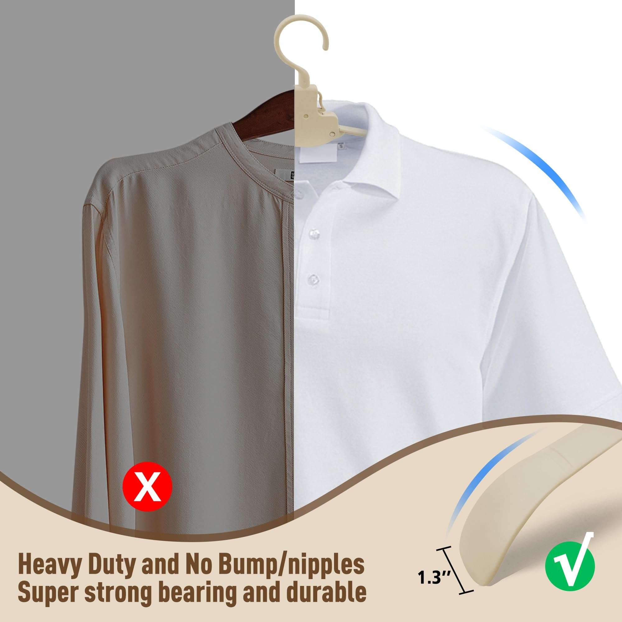 Cintre Pliable Gain de Place pour Vêtements Délicats – Lot de 10