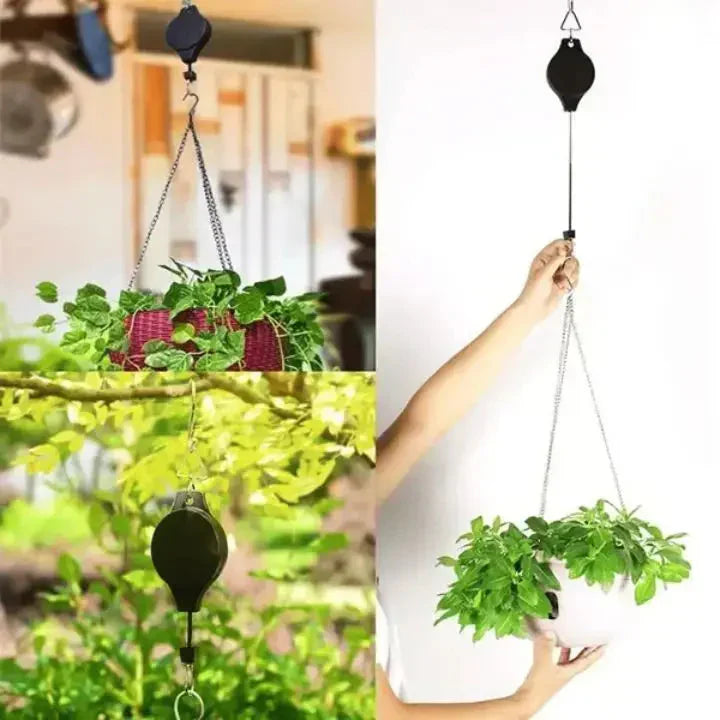 Suspension Plante avec Poulie – Fixation Plafond Réglable [1+1 Gratuit]