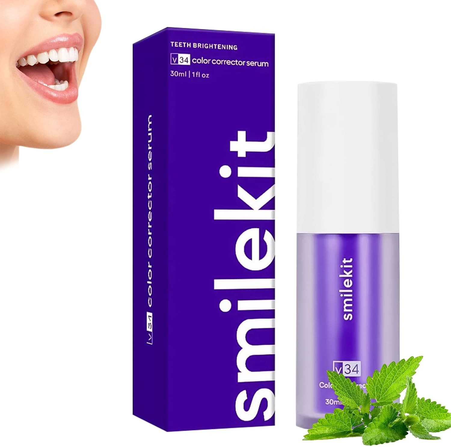 WhiteSmile™ – Sérum Correcteur de Teinte & Dentifrice Violet pour des Dents d’un Blanc Éclatant [1 + 1 Gratuit]