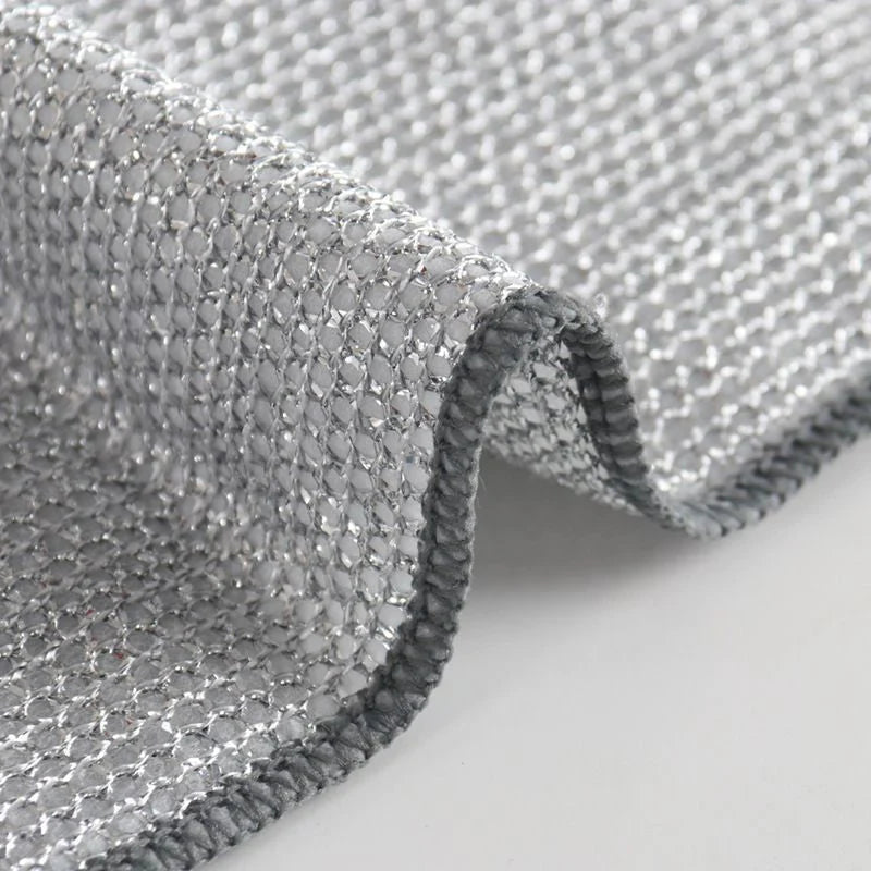 Chiffon Métallique Réutilisable pour Nettoyage Cuisine – Lot de 10