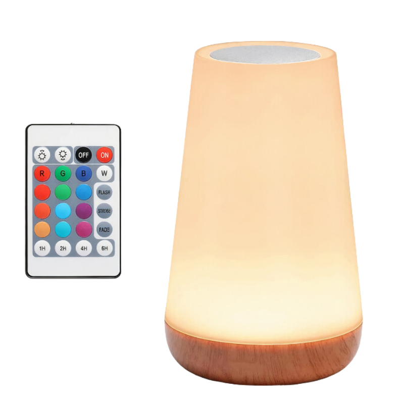 Lampe de nuit LED sans fil avec changement de couleur RGB et télécommande