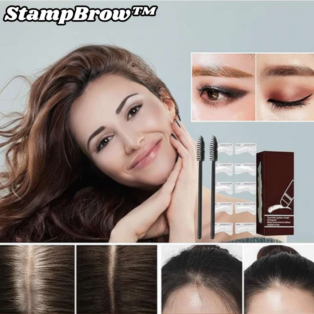 Tampon à Sourcils avec 10 Pochoirs – Kit Maquillage Waterproof