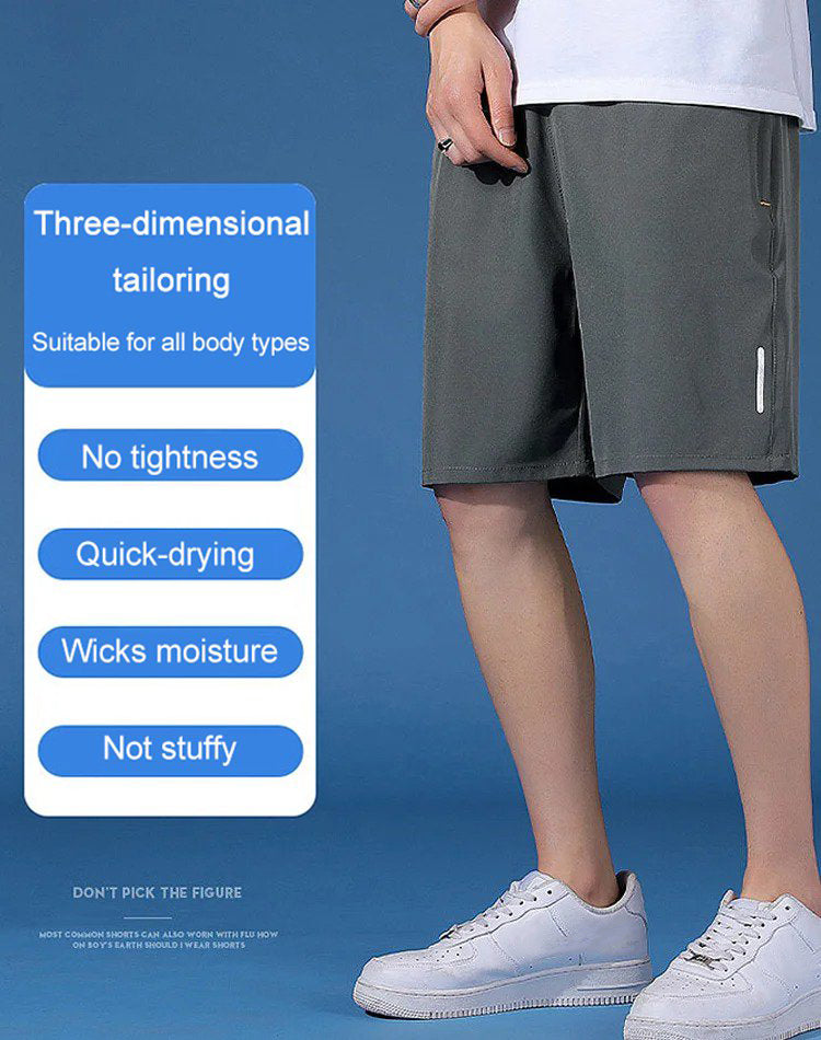 Shorts Unisexe en Soie Glacée – Tissu Respirant Élastique 4 Voies