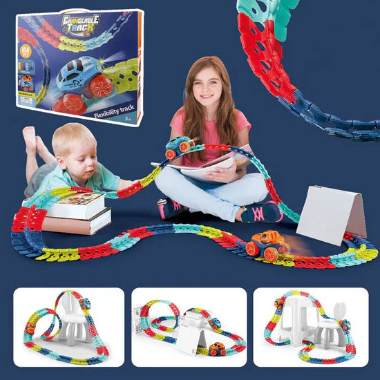 Circuit de Course Magnétique pour Enfants – 92 Pièces Flexibles