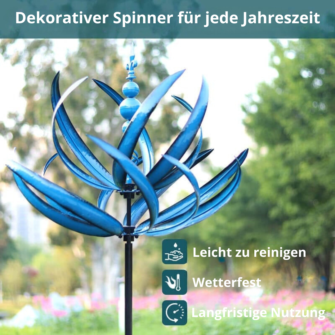 Girouette de Jardin Décorative en Métal Inoxydable – Design Lotus